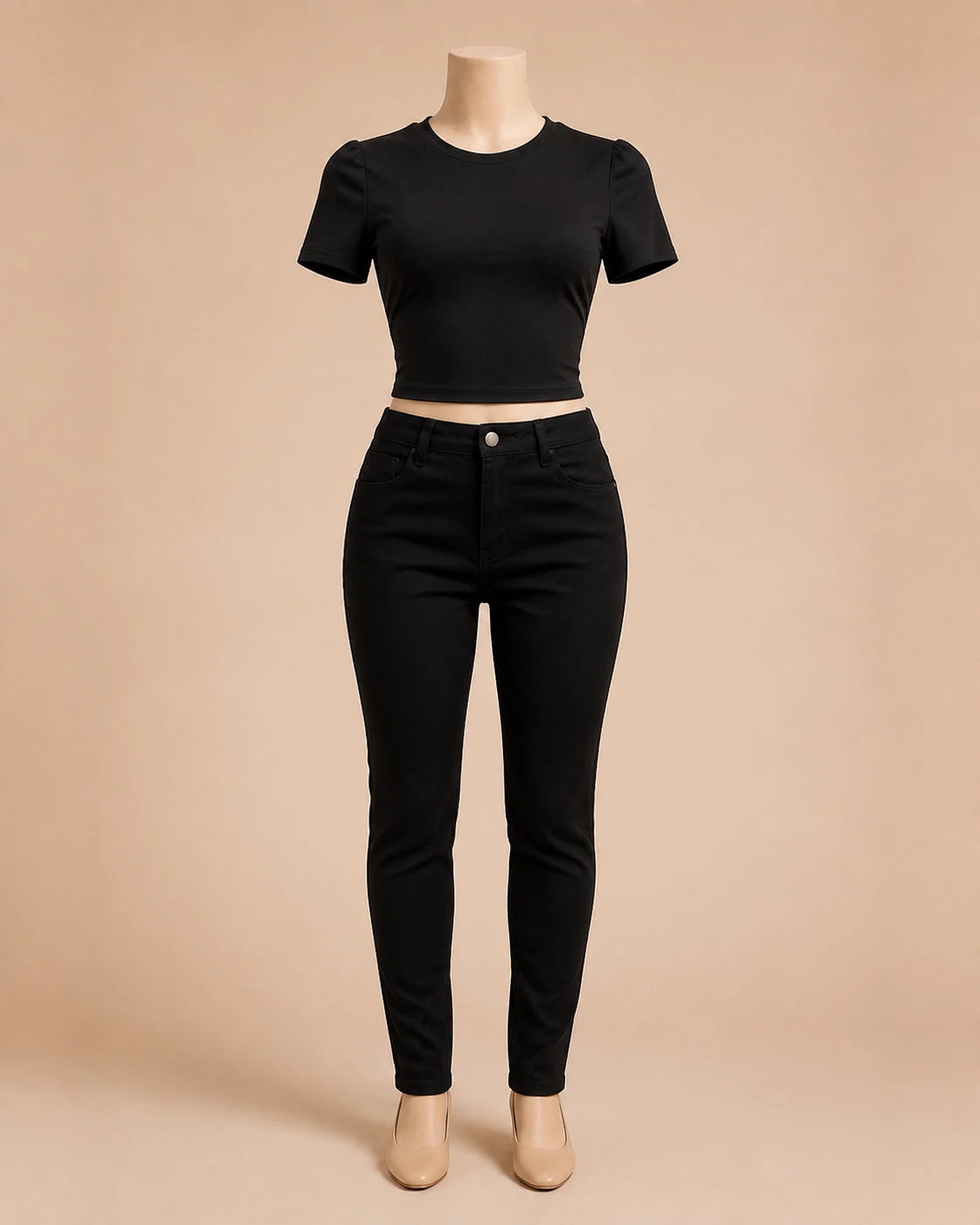 Fashionnova  black fitted jeans · on mannequin.