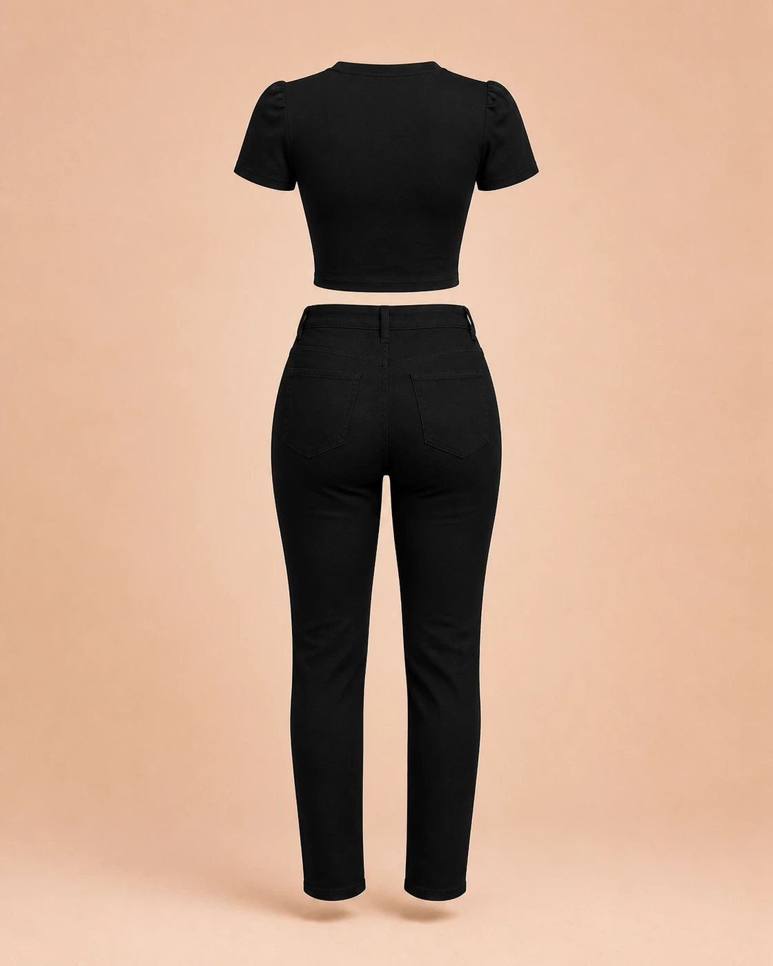 Fashionnova  black fitted jeans · garment back.